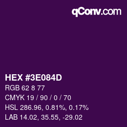 Color code: HEX #3E084D | qconv.com