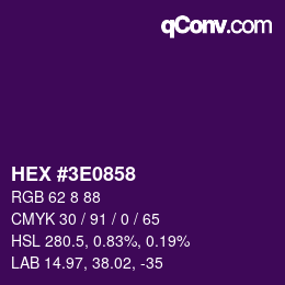 Color code: HEX #3E0858 | qconv.com