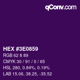 颜色代码: HEX #3E0859 | qconv.com