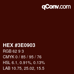 Código de color: HEX #3E0903 | qconv.com