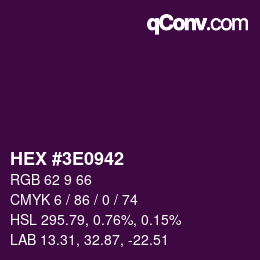 Color code: HEX #3E0942 | qconv.com