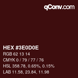 Color code: HEX #3E0D0E | qconv.com