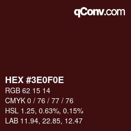 Color code: HEX #3E0F0E | qconv.com