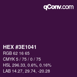 Color code: HEX #3E1041 | qconv.com