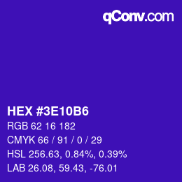 Color code: HEX #3E10B6 | qconv.com