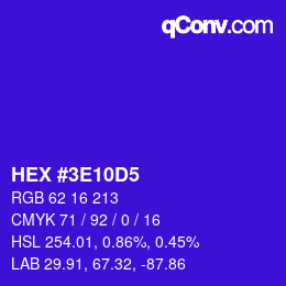 カラーコード: HEX #3E10D5 | qconv.com