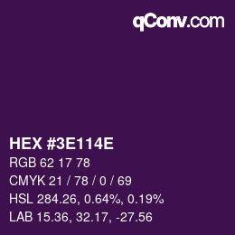 Color code: HEX #3E114E | qconv.com