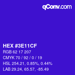 Color code: HEX #3E11CF | qconv.com