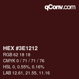 Color code: HEX #3E1212 | qconv.com