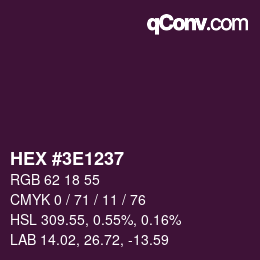 Color code: HEX #3E1237 | qconv.com