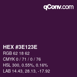 Color code: HEX #3E123E | qconv.com