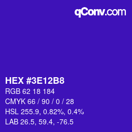 Color code: HEX #3E12B8 | qconv.com