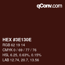 Color code: HEX #3E130E | qconv.com