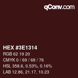 Color code: HEX #3E1314 | qconv.com