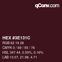 Color code: HEX #3E131C | qconv.com