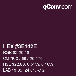 Color code: HEX #3E142E | qconv.com