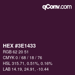 Color code: HEX #3E1433 | qconv.com