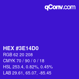 Color code: HEX #3E14D0 | qconv.com