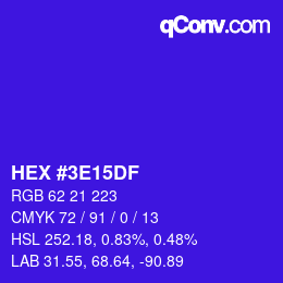 Color code: HEX #3E15DF | qconv.com