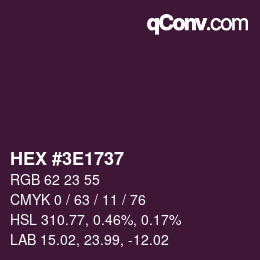 Color code: HEX #3E1737 | qconv.com