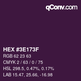 Color code: HEX #3E173F | qconv.com