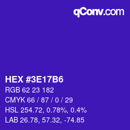 Color code: HEX #3E17B6 | qconv.com