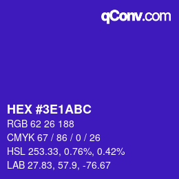 Color code: HEX #3E1ABC | qconv.com