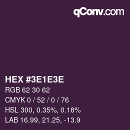 颜色代码: HEX #3E1E3E | qconv.com