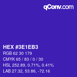 Color code: HEX #3E1EB3 | qconv.com
