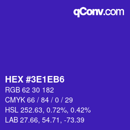 Color code: HEX #3E1EB6 | qconv.com