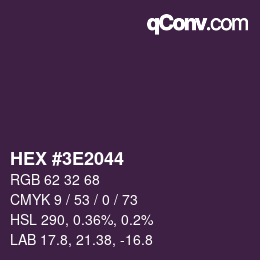 Color code: HEX #3E2044 | qconv.com