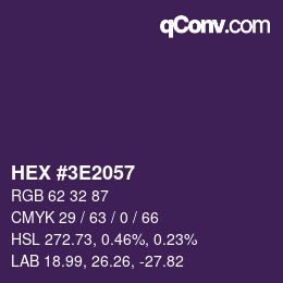 Color code: HEX #3E2057 | qconv.com