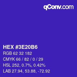 Color code: HEX #3E20B6 | qconv.com