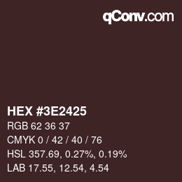 Color code: HEX #3E2425 | qconv.com