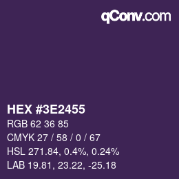 Color code: HEX #3E2455 | qconv.com