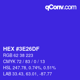 Código de color: HEX #3E26DF | qconv.com