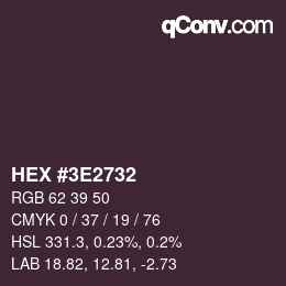 Color code: HEX #3E2732 | qconv.com