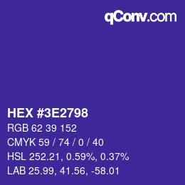 Color code: HEX #3E2798 | qconv.com