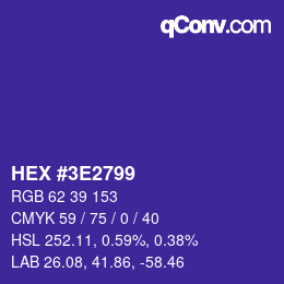 Color code: HEX #3E2799 | qconv.com