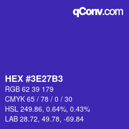 Color code: HEX #3E27B3 | qconv.com