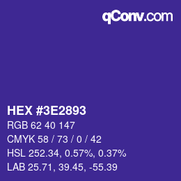 Color code: HEX #3E2893 | qconv.com