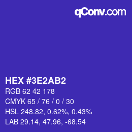 Color code: HEX #3E2AB2 | qconv.com