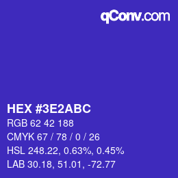 Color code: HEX #3E2ABC | qconv.com
