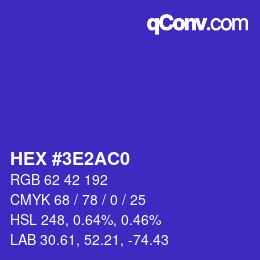 Color code: HEX #3E2AC0 | qconv.com