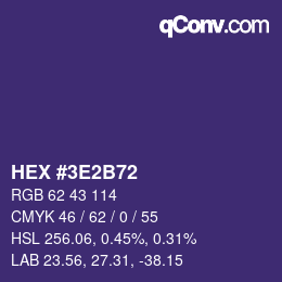 Color code: HEX #3E2B72 | qconv.com