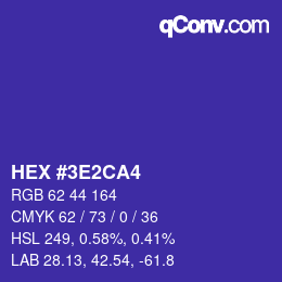 Color code: HEX #3E2CA4 | qconv.com