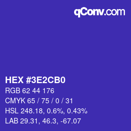 Color code: HEX #3E2CB0 | qconv.com