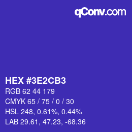 Color code: HEX #3E2CB3 | qconv.com