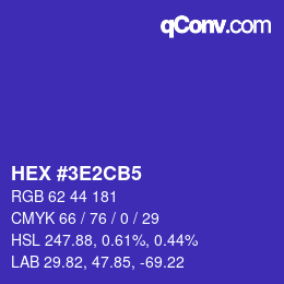 Color code: HEX #3E2CB5 | qconv.com