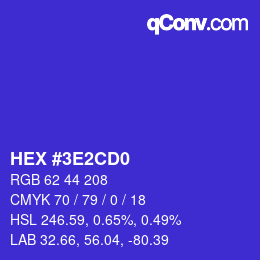 Color code: HEX #3E2CD0 | qconv.com